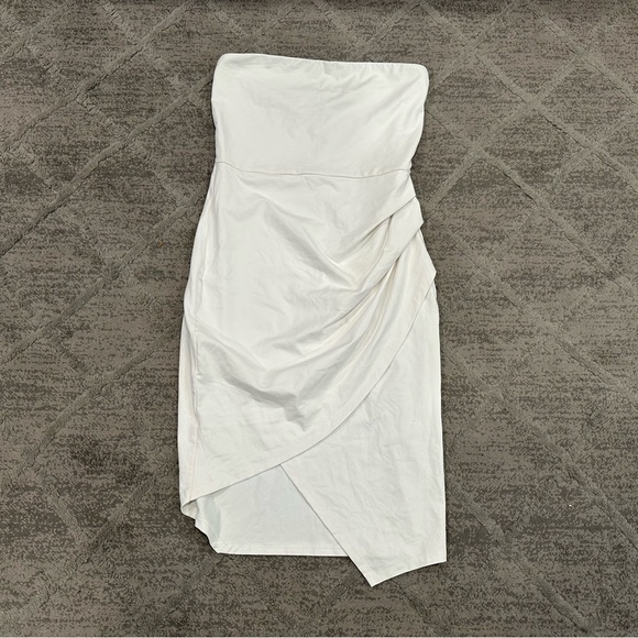 Susana Monaco Strapless Side Pleat Dress in Sugar Large L - Picture 3 of 6